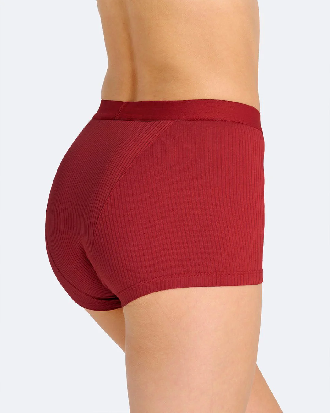 Boxer menstruel côtelé rouge - Image 3
