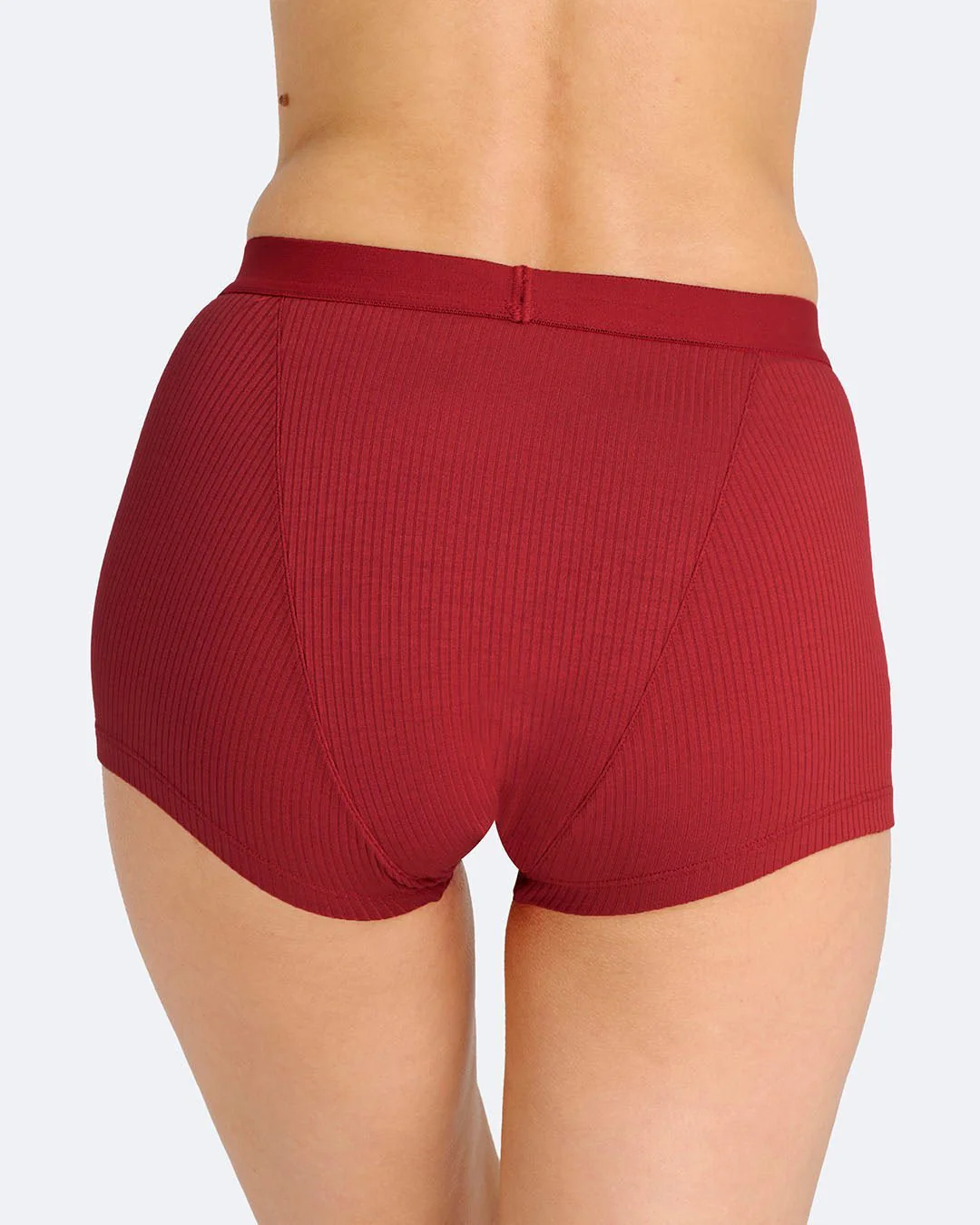 Boxer menstruel côtelé rouge - Image 4