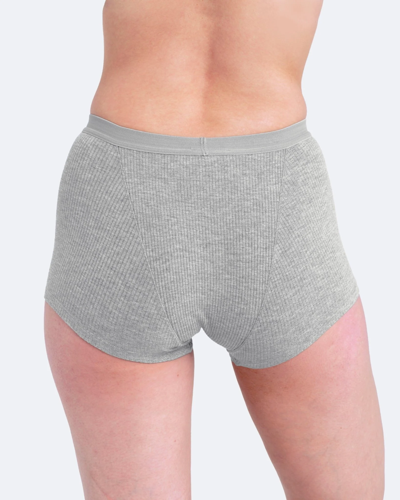 Boxer menstruel côtelé gris chiné - Image 4