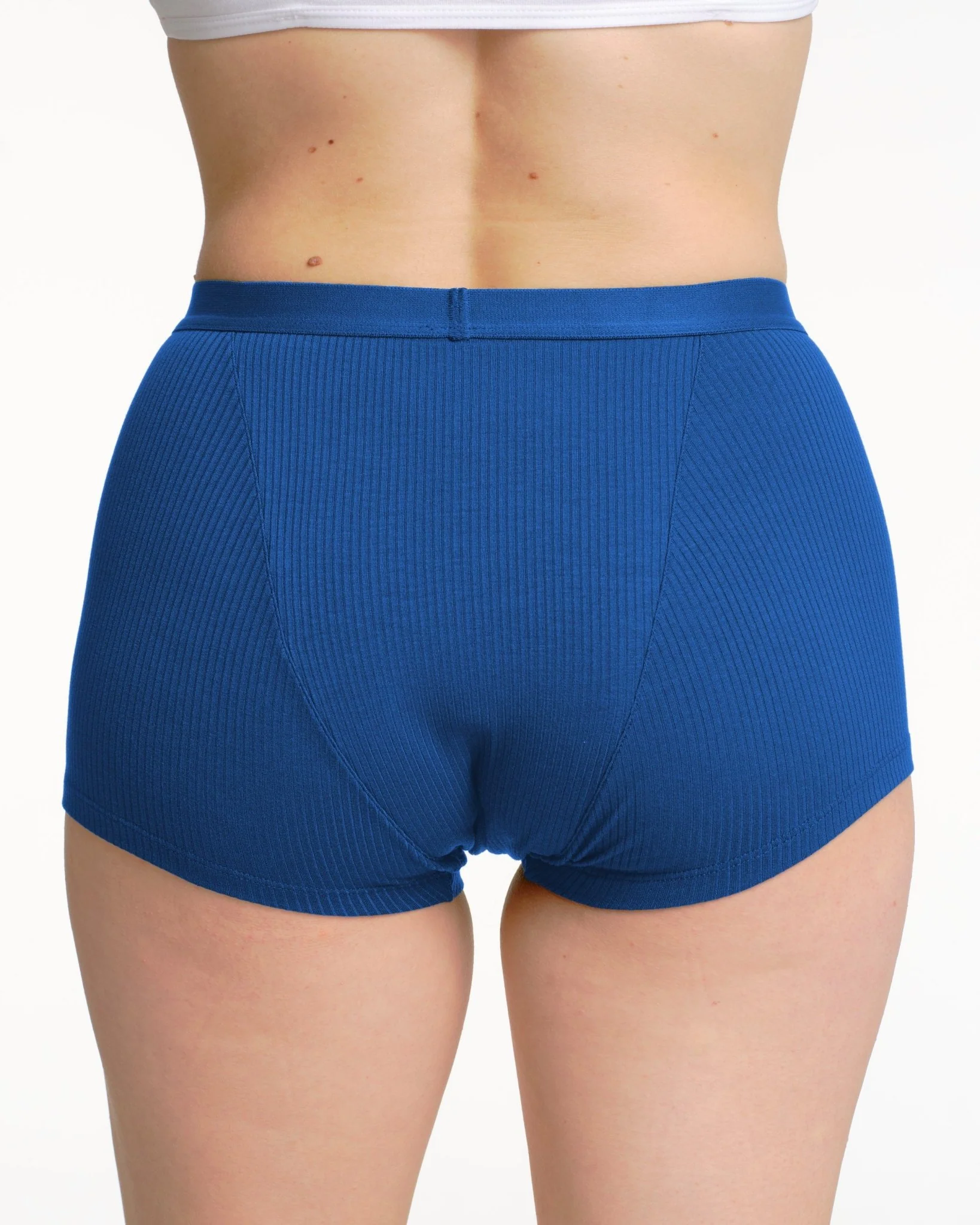 Boxer menstruel côtelé bleu - Image 4
