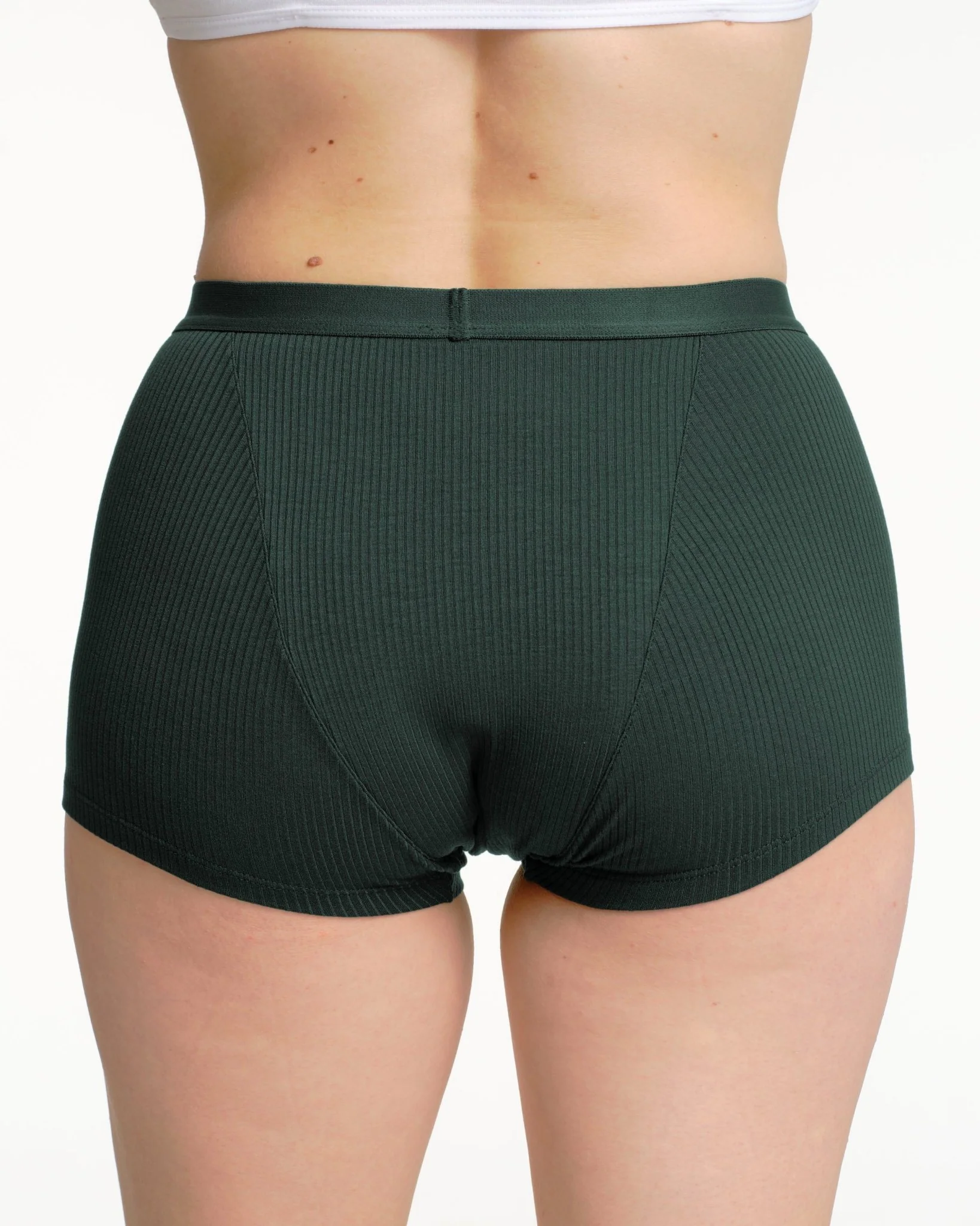 Boxer menstruel côtelé vert - Image 4