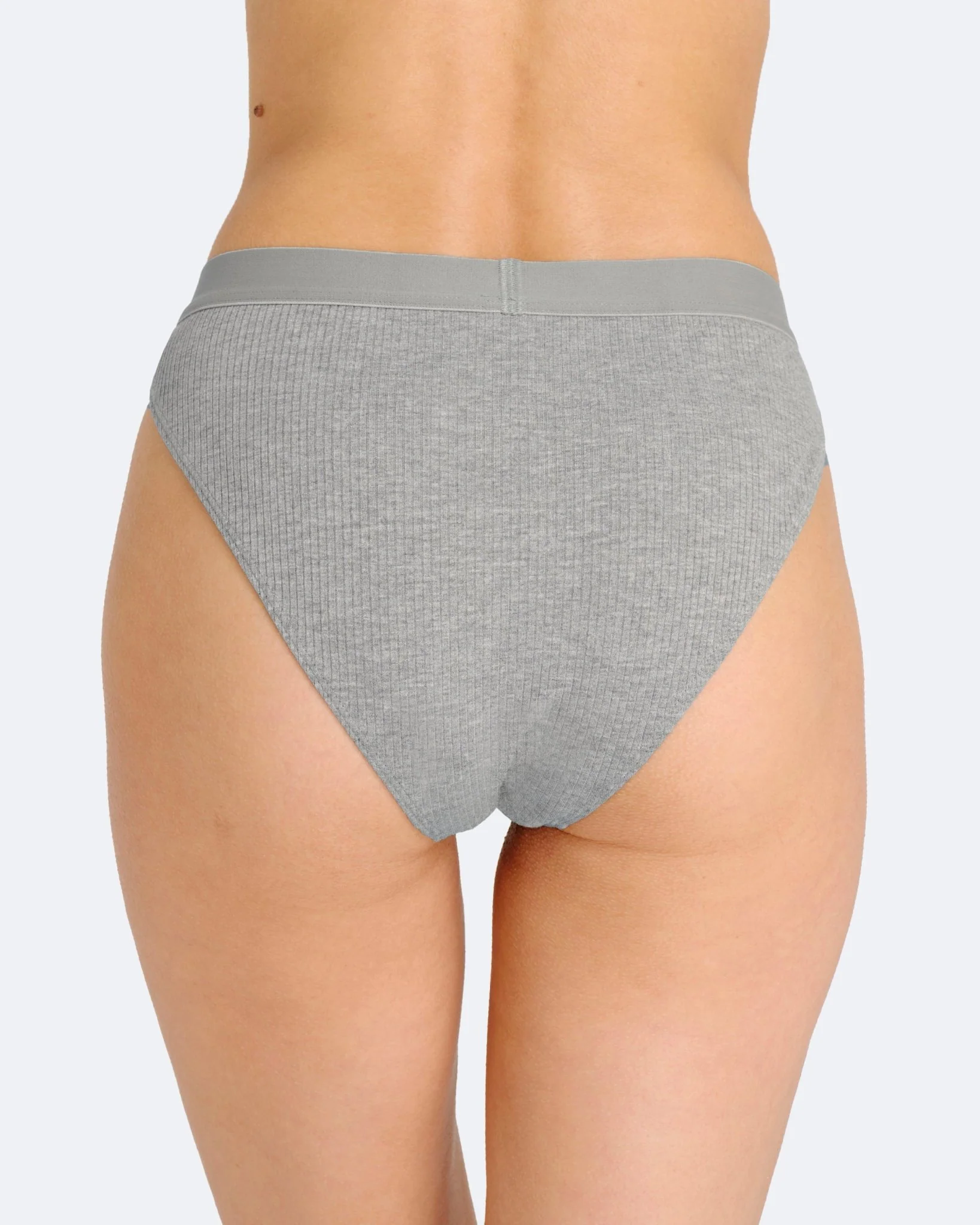 Culotte menstruelle côtelée gris chiné - Image 3