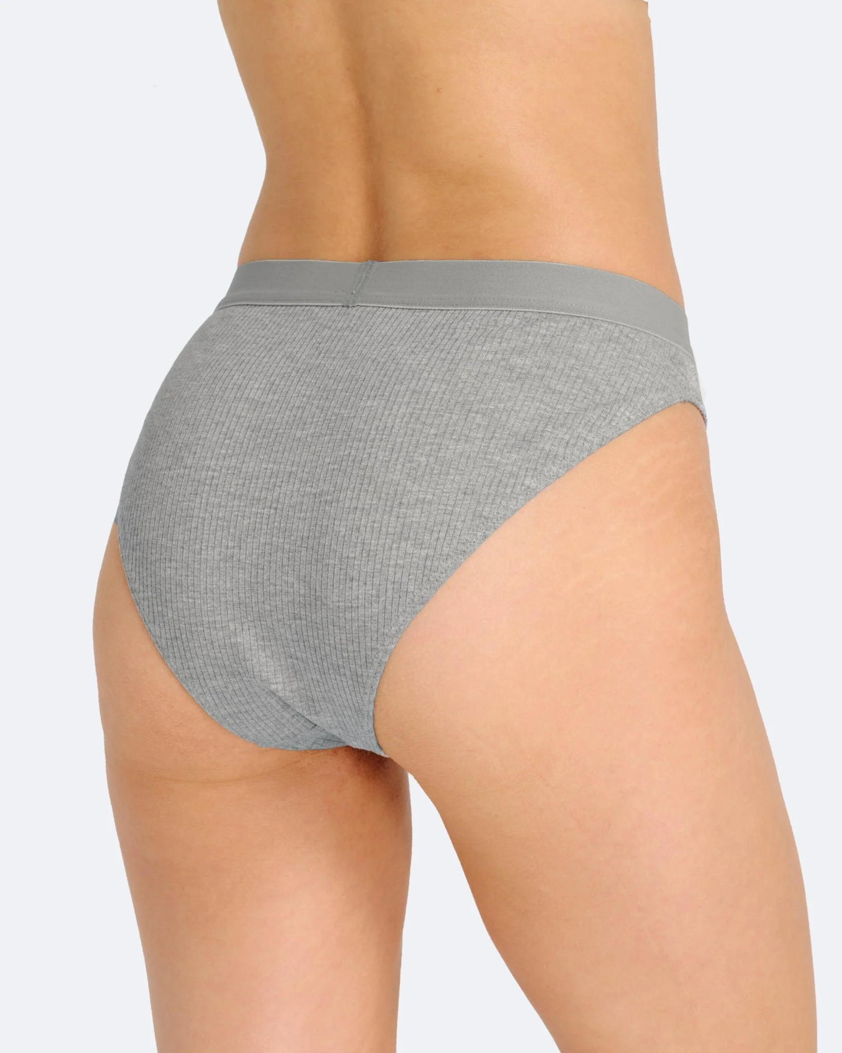 Culotte menstruelle côtelée gris chiné - Image 4