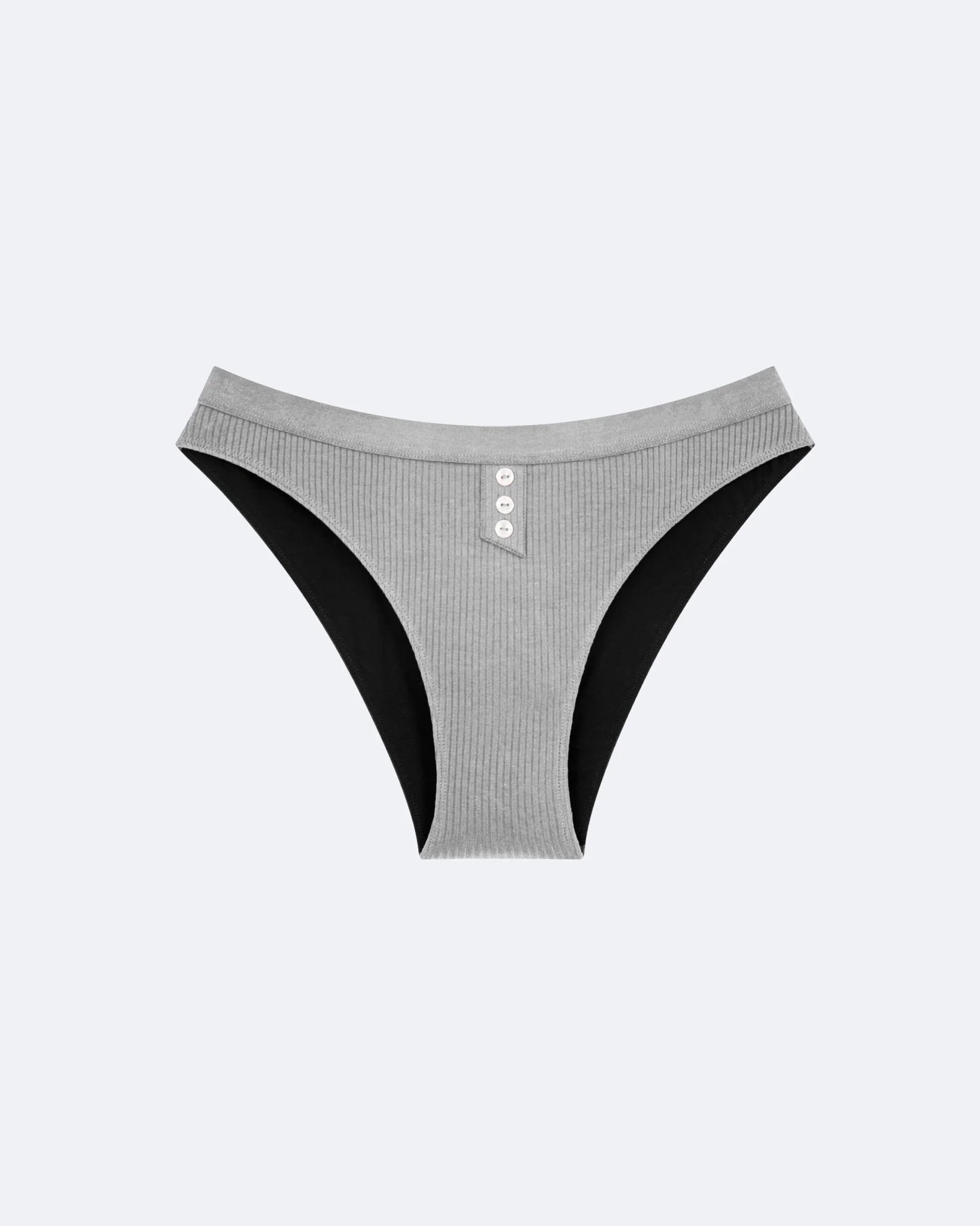 Culotte menstruelle côtelée gris chiné - Image 6