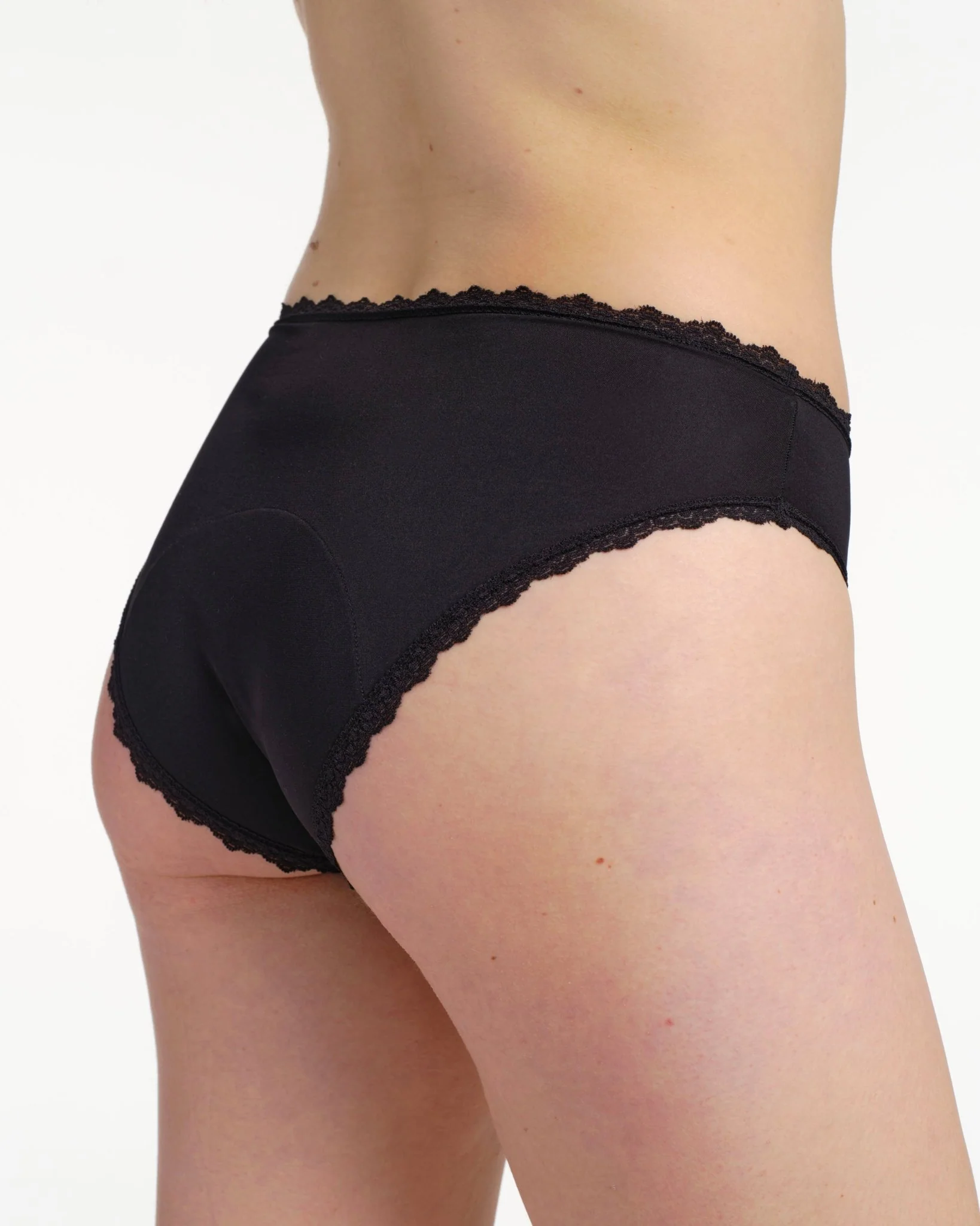 Culotte menstruelle noire en dentelle - Image 3