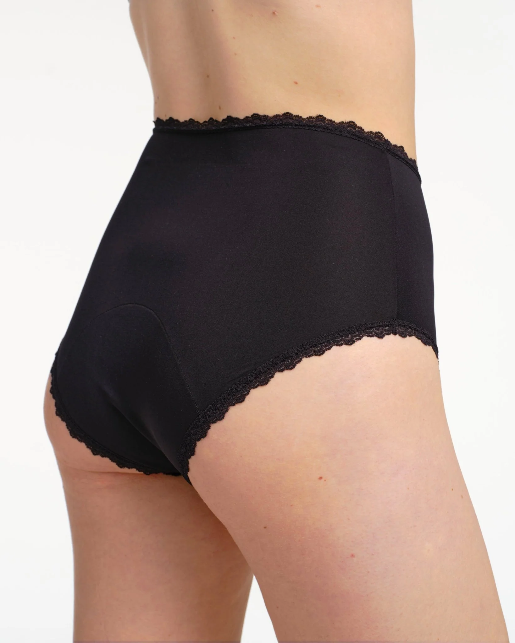Taille haute menstruelle noire en dentelle - Image 3