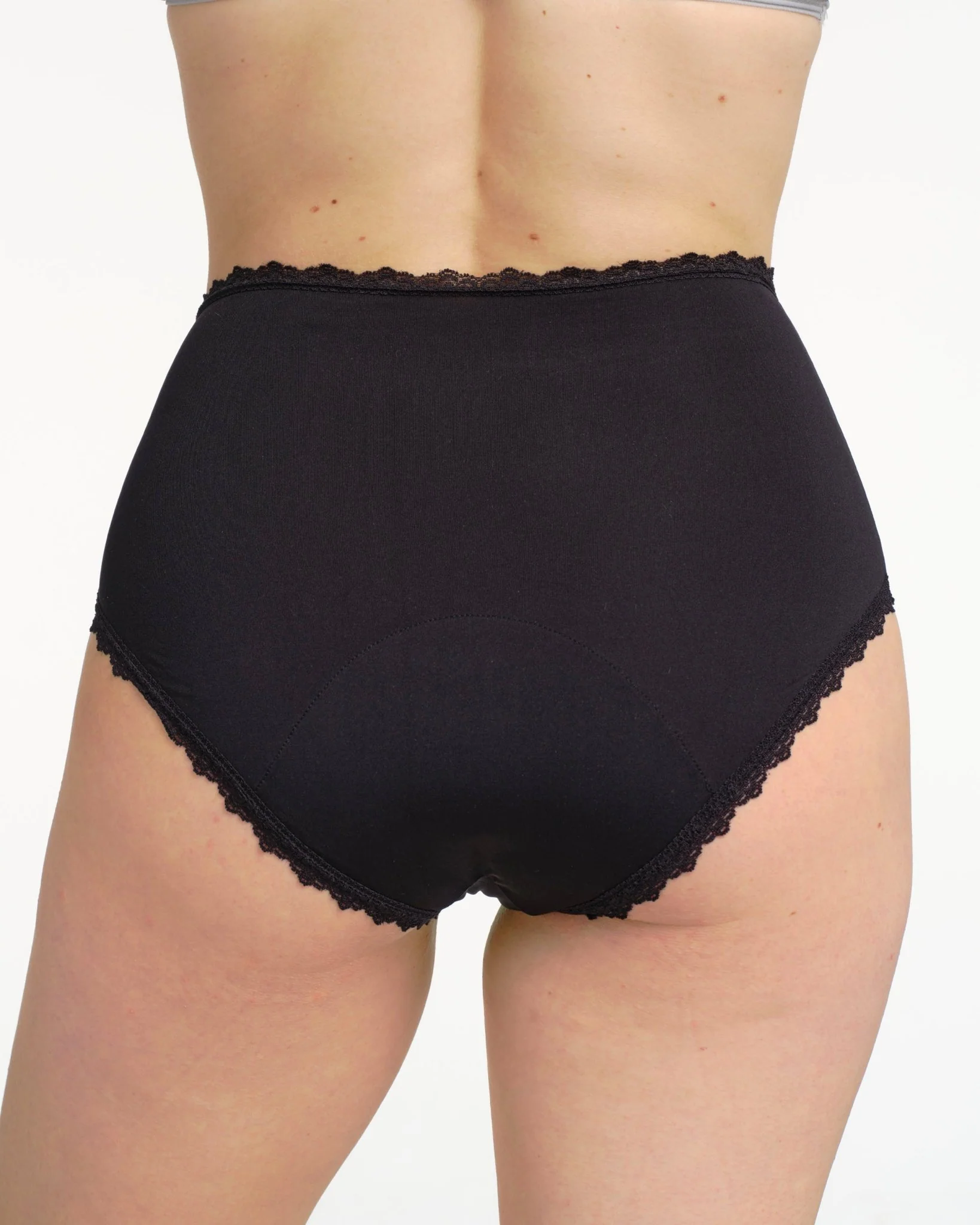 Taille haute menstruelle noire en dentelle - Image 4